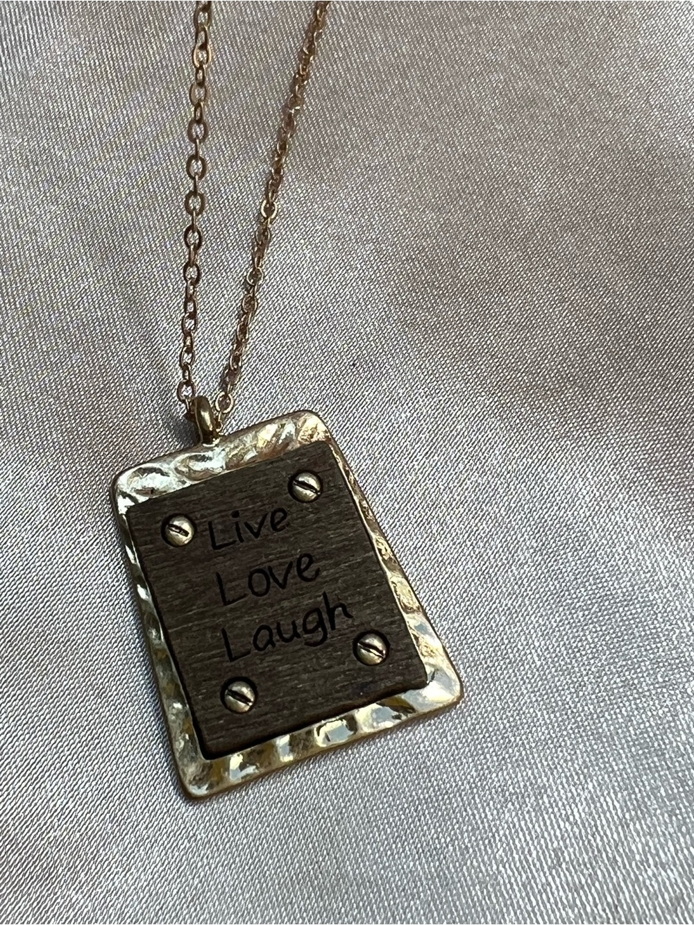 Live Love Laugh Gold-Tone Pendant Necklace